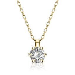 Diamantanhänger in 0,20 Karat, Gelbgold 585 / 14 Karat, mit einer 585ger Goldkette in 42 cm lang, Gewicht ca. 0,90 g.