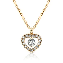 Diamantanhänger in 0,09 Karat, Rotgold 750 / 18 Karat, mit einer 750ger Goldkette in 42 cm lang, 0,9 mm breit, Gewicht ca. 1,92 g.