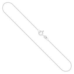 Goldkette als Ankerkette rund in Weißgold 333 / 8K, 45 cm lang, 1,1 mm breit, Gewicht ca. 1.8 g.