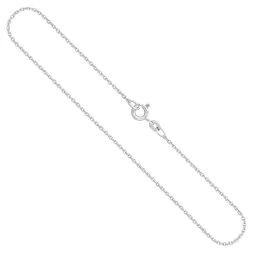 Goldkette als Ankerkette rund Weißgold 333 / 8K, 38 cm lang, 1,5 mm breit, Gewicht ca. 2.4 g.