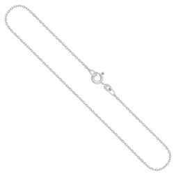 Goldkette als Ankerkette rund Weißgold 333 / 8K, 40 cm lang, 1,5 mm breit, Gewicht ca. 2.5 g.