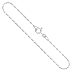 Goldkette als Ankerkette rund in Weißgold 375 / 9 Karat, 100 cm lang, 2 mm breit, Gewicht ca. 9.1 g.