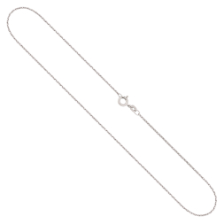 Goldkette als Ankerkette diamantiert in Weißgold 585 / 14K, 36 cm lang, 1,3 mm breit, Gewicht ca. 2.3 g.