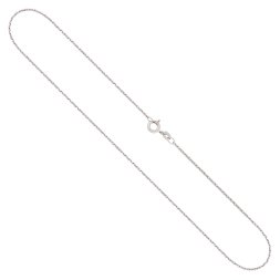 Goldkette als Ankerkette diamantiert in Weißgold 585 / 14K, 38 cm lang, 1,3 mm breit, Gewicht ca. 2.4 g.