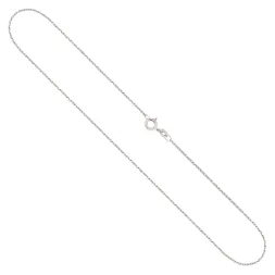 Goldkette als Ankerkette diamantiert in Weißgold 375 / 9K, 38 cm lang, 1,3 mm breit, Gewicht ca. 2.3 g.