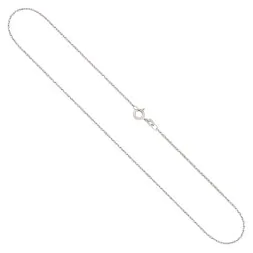 Goldkette als Ankerkette diamantiert in Weißgold 375 / 9K, 42 cm lang, 1,3 mm breit, Gewicht ca. 2.5 g.