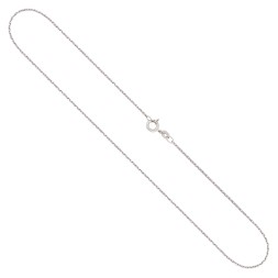 Goldkette als Ankerkette diamantiert in Weißgold 375 / 9K, 60 cm lang, 1,3 mm breit, Gewicht ca. 3.6 g.