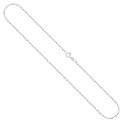 Goldkette als Ankerkette diamantiert in Weißgold 333 / 8K, 55 cm lang, 1,7 mm breit, Gewicht ca. 5 g.