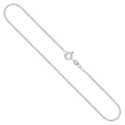Goldkette als Panzerkette flach in Weißgold 375 / 9K, 70 cm lang, 1,4 mm breit, Gewicht ca. 4.5 g.