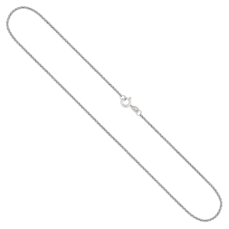 Goldkette als Erbskette in Weißgold 585 / 14K, 36 cm lang, 1,5 mm breit, Gewicht ca. 3.4 g.
