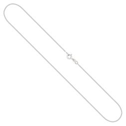 Goldkette als Tondakette in Weißgold 375 / 9K, 45 cm lang, 0,8 mm breit, Gewicht ca. 2.9 g.
