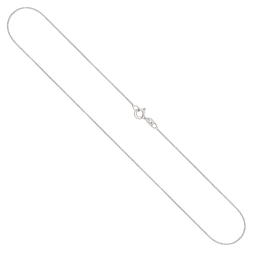 Goldkette als Venezianerkette in Weißgold 585 / 14K, 40 cm lang, 0,6 mm breit, Gewicht ca. 1.1 g.