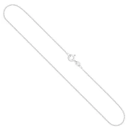 Goldkette als Venezianerkette in Weißgold 375 / 9K, 60 cm lang, 0,7 mm breit, Gewicht ca. 2 g.