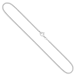 Goldkette als Venezianerkette in Weißgold 585 / 14K, 95 cm lang, 1,4 mm breit, Gewicht ca. 14.5 g.