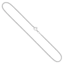 Goldkette als Venezianerkette in Weißgold 585 / 14K, 45 cm lang, 1,4 mm breit, Gewicht ca. 6.9 g.