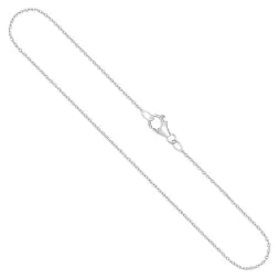 Goldkette als Ankerkette rund Weißgold 750 / 18K, 50 cm lang, 1,3 mm breit, Gewicht ca. 3.7 g.