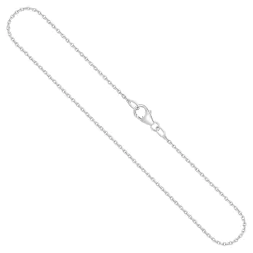 Goldkette als Ankerkette rund in Weißgold 375 / 9K, 80 cm lang, 1,5 mm breit, Gewicht ca. 5.3 g.