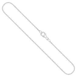 Goldkette als Ankerkette rund Weißgold 750 / 18K, 45 cm lang, 1,5 mm breit, Gewicht ca. 3.7 g.