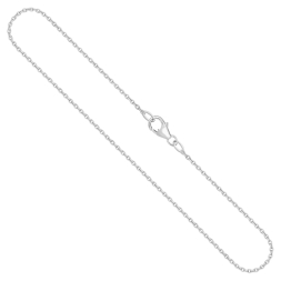 Goldkette als Ankerkette rund in Weißgold 750 / 18K, 90 cm lang, 1,5 mm breit, Gewicht ca. 7.4 g.