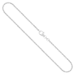 Goldkette als Ankerkette rund in Weißgold 585 / 14 Karat, 85 cm lang, 2 mm breit, Gewicht ca. 11.5 g.