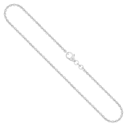 Goldkette als Ankerkette rund in Weißgold 333 / 8 Karat, 75 cm lang, 2 mm breit, Gewicht ca. 7.3 g.