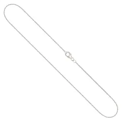 Goldkette als Ankerkette diamantiert in Weißgold 750 / 18K, 80 cm lang, 1,3 mm breit, Gewicht ca. 6 g.