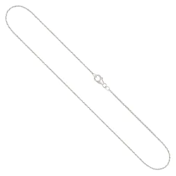 Goldkette als Ankerkette diamantiert in Weißgold 585 / 14K, 42 cm lang, 1,3 mm breit, Gewicht ca. 2.8 g.