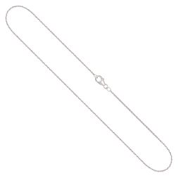 Goldkette als Ankerkette diamantiert in Weißgold 750 / 18K, 42 cm lang, 1,3 mm breit, Gewicht ca. 3.2 g.