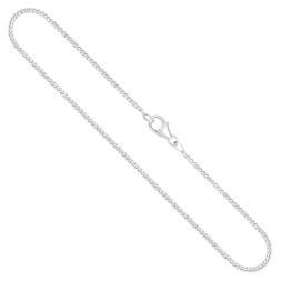 Goldkette als Panzerkette flach in Weißgold 585 / 14K, 42 cm lang, 1,7 mm breit, Gewicht ca. 5.1 g.