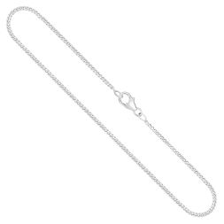 Goldkette als Panzerkette flach in Weißgold 585 / 14K, 70 cm lang, 1,7 mm breit, Gewicht ca. 8.4 g.