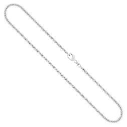Goldkette als Panzerkette flach in Weißgold 750 / 18K, 90 cm lang, 2,4 mm breit, Gewicht ca. 22.3 g.