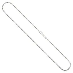 Goldkette als Erbskette in Weißgold 750 / 18K, 45 cm lang, 2 mm breit, Gewicht ca. 6.8 g.