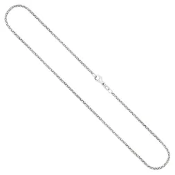 Goldkette als Erbskette in Weißgold 750 / 18K, 36 cm lang, 2 mm breit, Gewicht ca. 5.4 g.