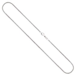 Goldkette als Erbskette in Weißgold 750 / 18K, 40 cm lang, 2 mm breit, Gewicht ca. 6.1 g.