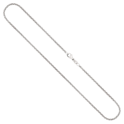 Goldkette als Erbskette in Weißgold 750 / 18K, 55 cm lang, 2 mm breit, Gewicht ca. 8.3 g.