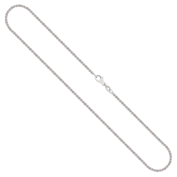 Goldkette als Zopfkette in Weißgold 750 / 18K, 45 cm lang, 1,7 mm breit, Gewicht ca. 6.4 g.