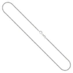Goldkette als Zopfkette in Weißgold 750 / 18K, 45 cm lang, 1,7 mm breit, Gewicht ca. 6.4 g.