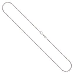 Goldkette als Zopfkette in Weißgold 750 / 18K, 40 cm lang, 1,7 mm breit, Gewicht ca. 5.8 g.