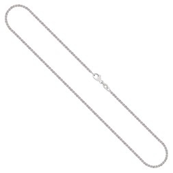Goldkette als Zopfkette in Weißgold 750 / 18K, 70 cm lang, 1,7 mm breit, Gewicht ca. 10 g.