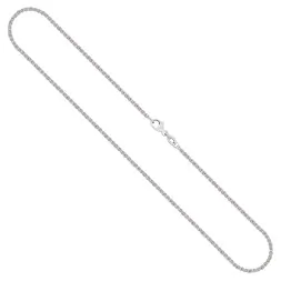 Goldkette als Zopfkette in Weißgold 750 / 18K, 36 cm lang, 1,7 mm breit, Gewicht ca. 5.1 g.