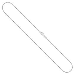 Goldkette als Bingokette in Weißgold 585 / 14K, 50 cm lang, 1,1 mm breit, Gewicht ca. 3.9 g.