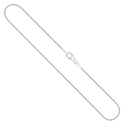 Goldkette als Schlangenkette diamantiert in Weißgold 750 / 18K, 40 cm lang, 0,9 mm breit, Gewicht ca. 4.5 g.
