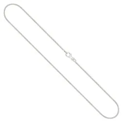Goldkette als Schlangenkette diamantiert Weißgold 585 / 14K, 42 cm lang, 1,2 mm breit, Gewicht ca. 6.5 g.