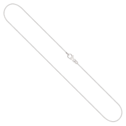 Goldkette als Tondakette in Weißgold 375 / 9K, 42 cm lang, 0,8 mm breit, Gewicht ca. 2.9 g.
