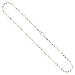 Goldkette als Ankerkette diamantiert in Weißgold 750 / 18K, 55 cm lang, 2 mm breit, Gewicht ca. 14.9 g.