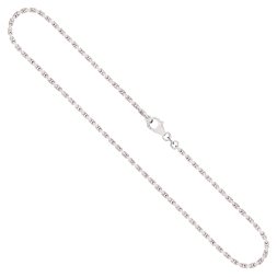 Goldkette als Ankerkette diamantiert in Weißgold 750 / 18K, 45 cm lang, 2 mm breit, Gewicht ca. 12.2 g.