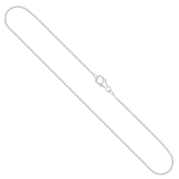 Goldkette als Venezianerkette in Weißgold 375 / 9K, 80 cm lang, 0,7 mm breit, Gewicht ca. 3 g.