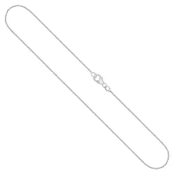 Goldkette als Venezianerkette in Weißgold 750 / 18K, 34 cm lang, 0,9 mm breit, Gewicht ca. 3 g.