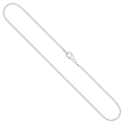 Goldkette als Venezianerkette in Weißgold 750 / 18K, 42 cm lang, 1,2 mm breit, Gewicht ca. 5.1 g.
