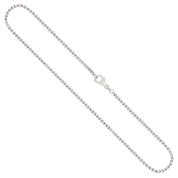 Goldkette als Venezianerkette in Weißgold 585 / 14K, 36 cm lang, 1,8 mm breit, Gewicht ca. 9.2 g.